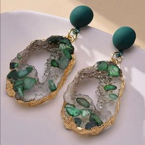 Resin drop earrings
